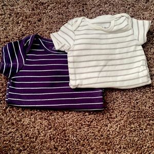 Baby boy striped onesies 0 to 3 months